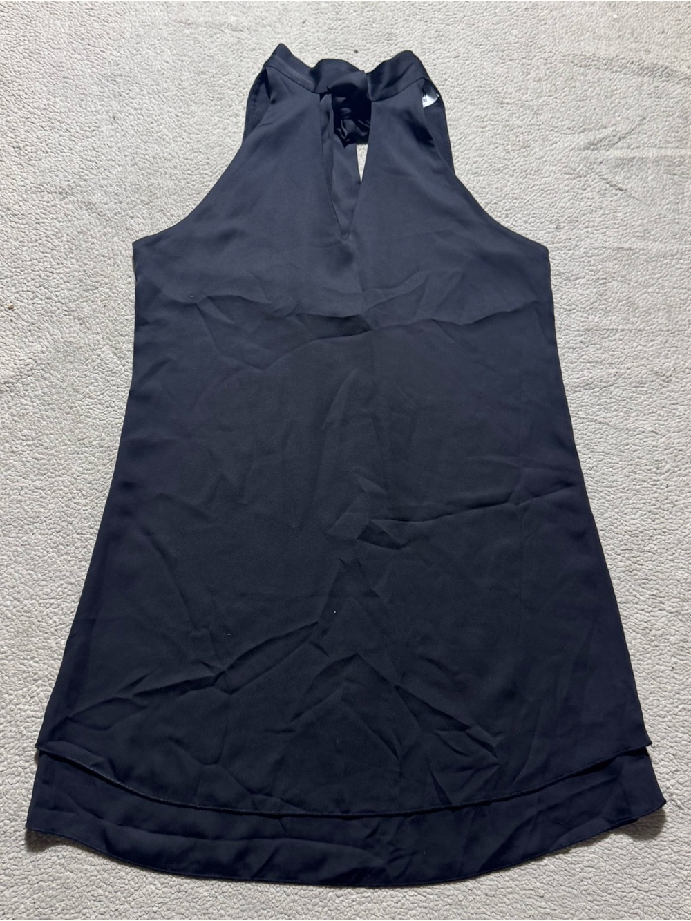 Meghan Los Angeles Dress Womens Small Halter Neck Sleeveless Neck Tie Tiered Hem